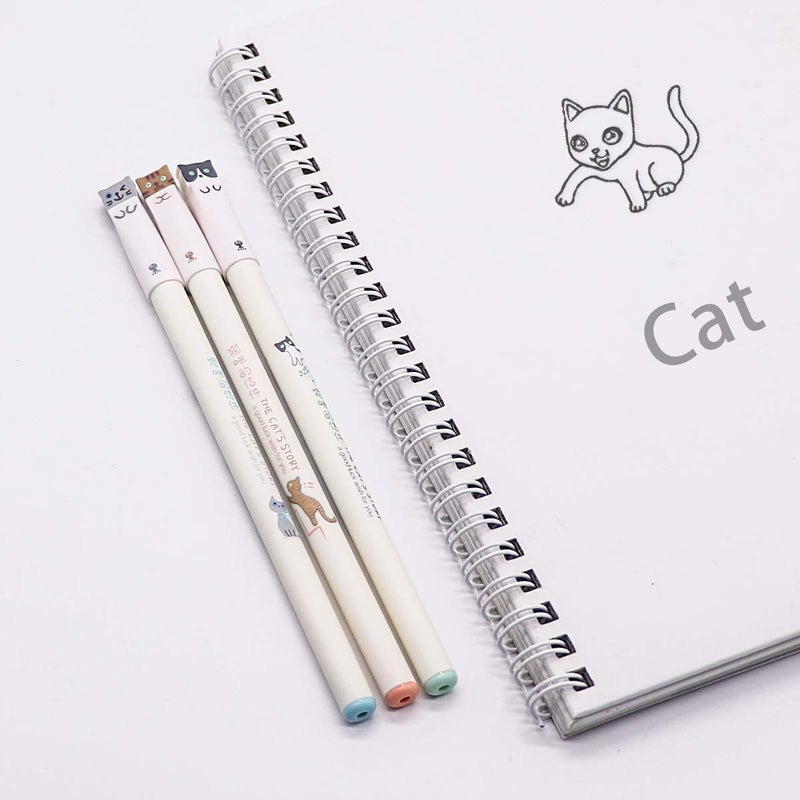 Sencoo 12 Pieces Black Cute Cat Pen Gel Pens Ball Point Pens for School Office Supplies - Image 5